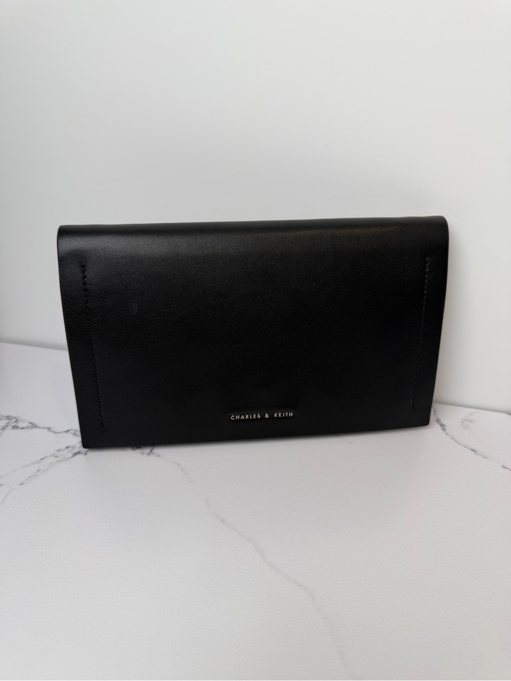 Charles & Keith Black Slim Leather Wallet